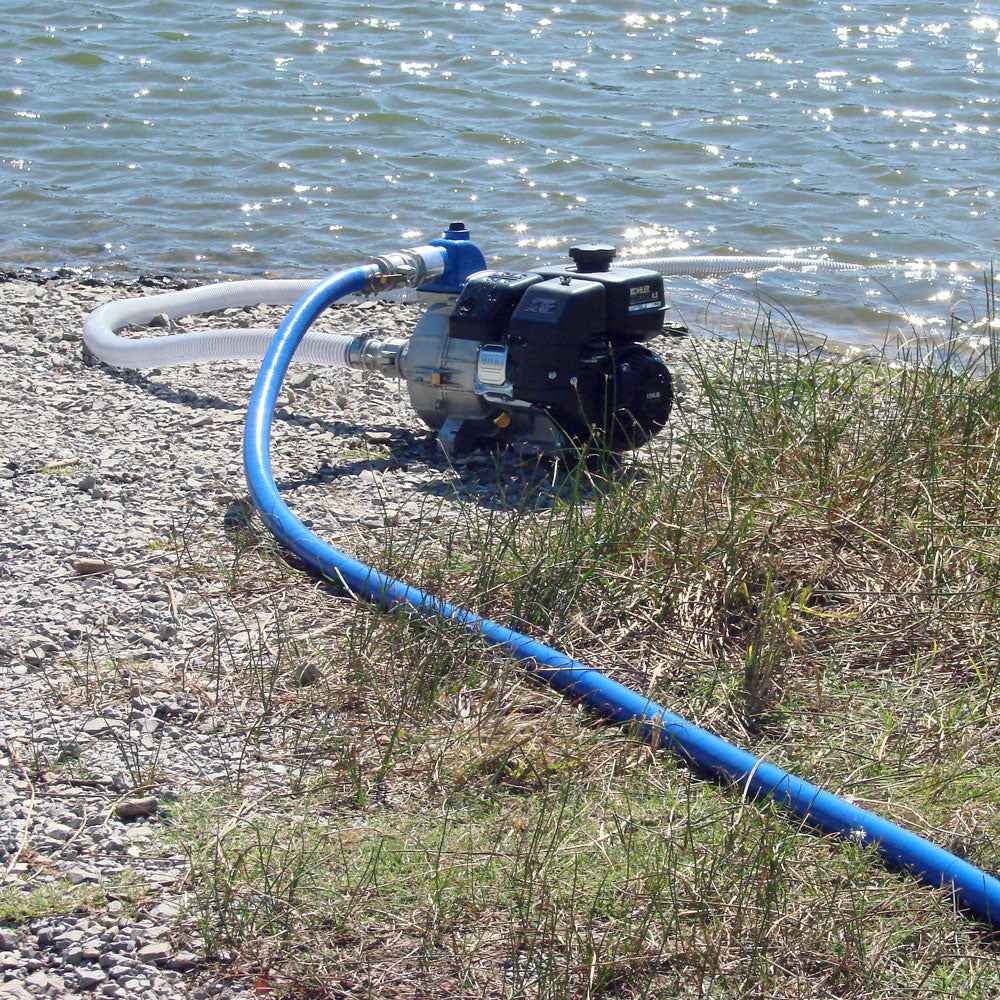 6.5 HP Kohler Medium Pressure Self-Priming Water Pump w/ Suction Hose and Foot Valve