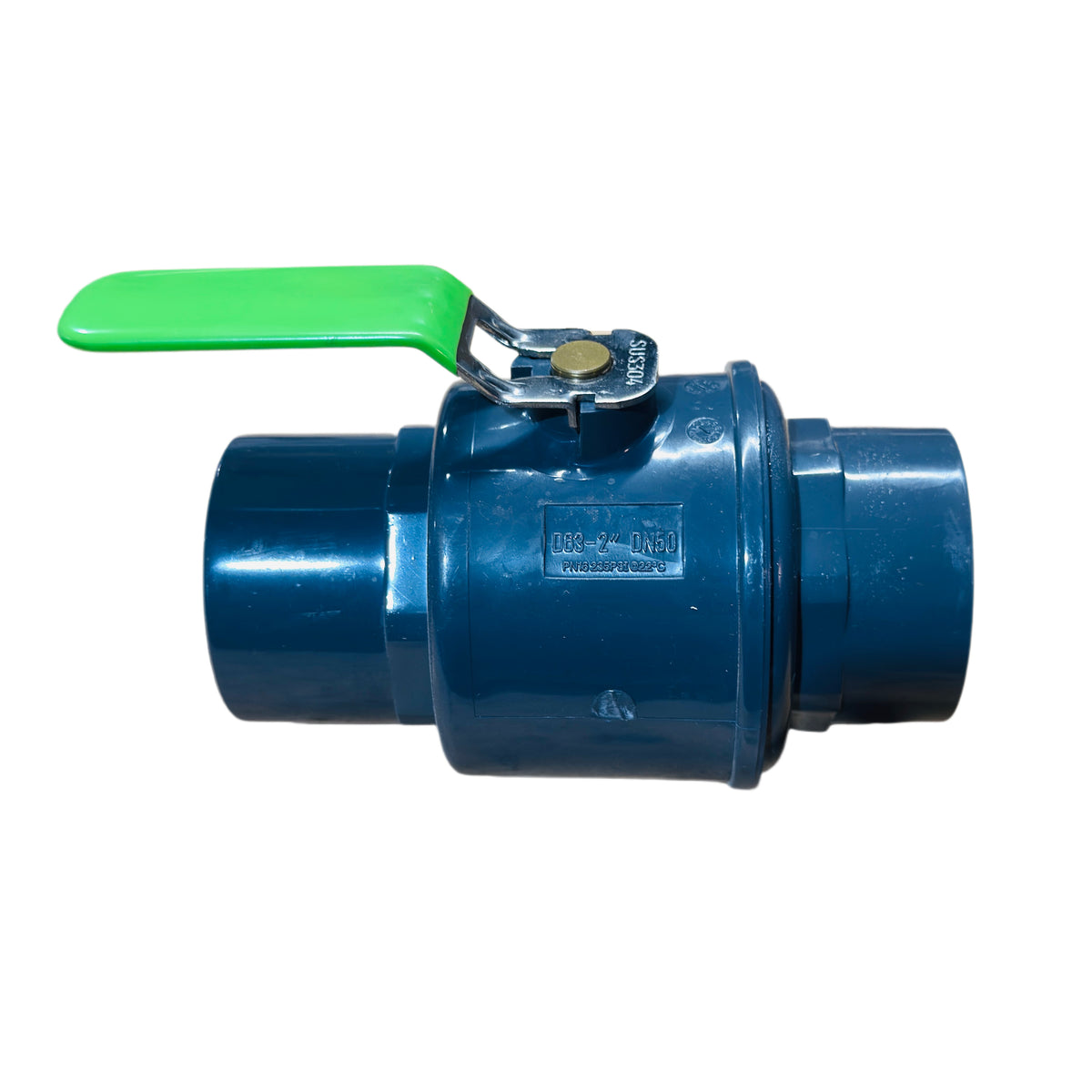 Ball Valve - 2" PVC SCH80 TBE w/ Stainless Steel Handle
