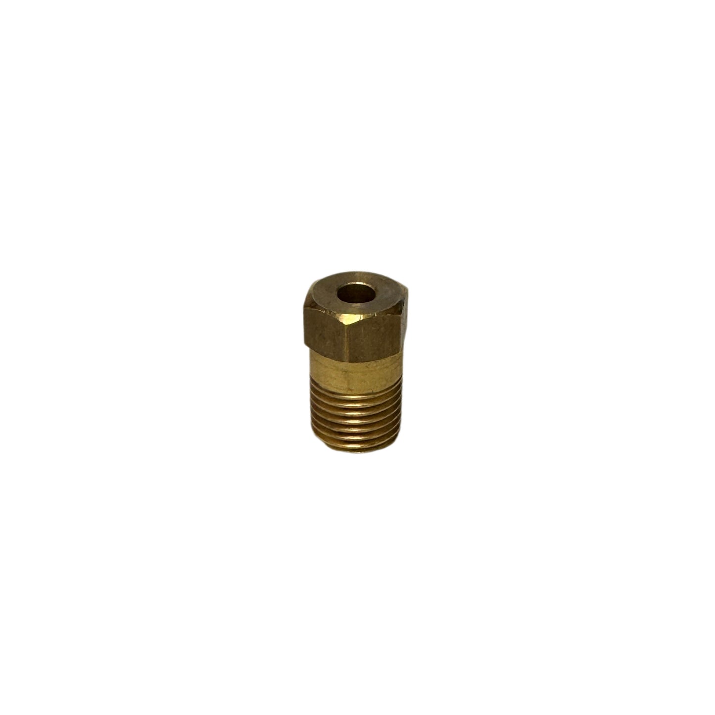 Brass fitting on a white background