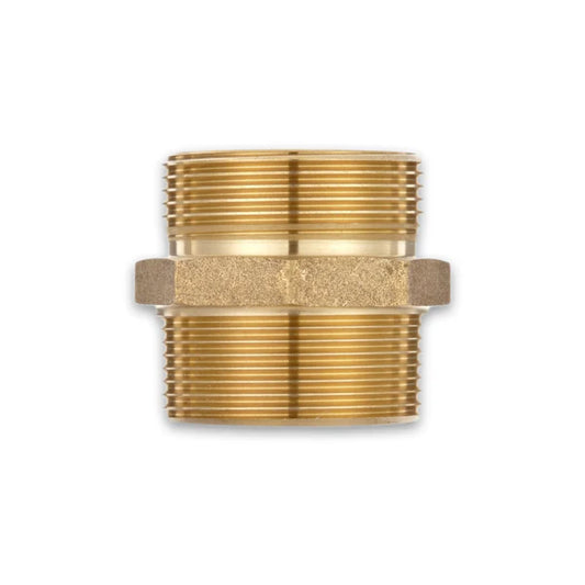Brass Fire Thread Adapter - 1-1/2" Male NST x 1-1/2" Male NPT