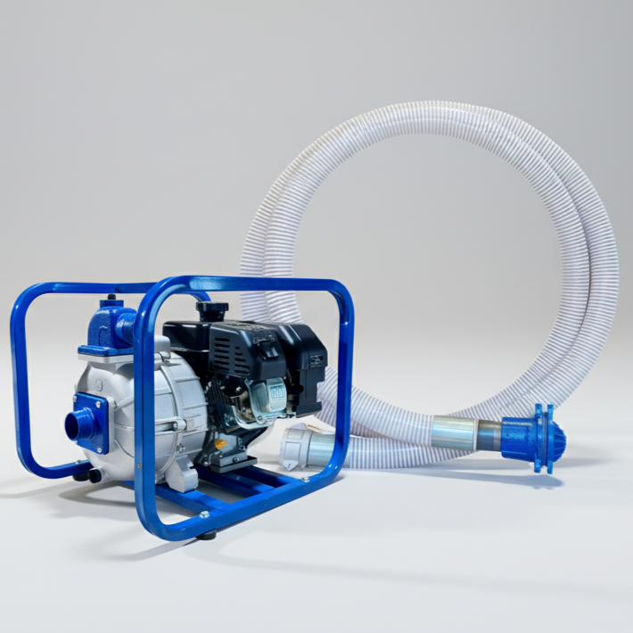 6.5 HP Kohler Medium Pressure Self-Priming Water Pump w/ Suction Hose and Foot Valve